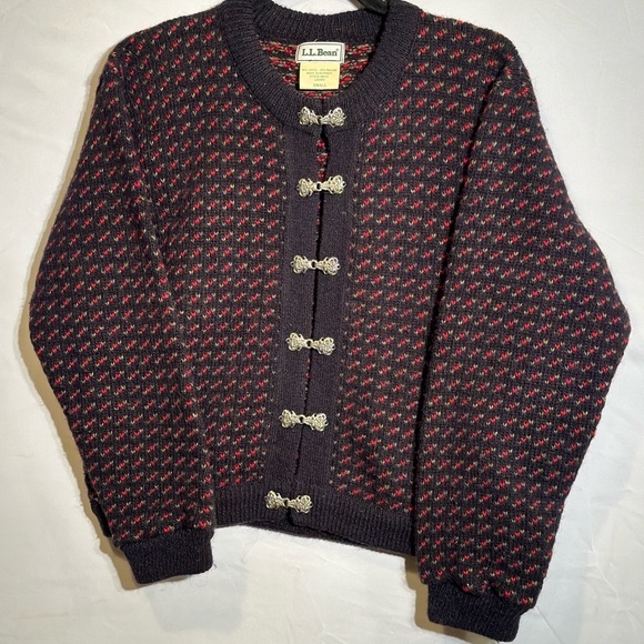 L.L. Bean Sweaters - LL Bean | Vintage Nordic Wool Sweater - red blue chunky winter small